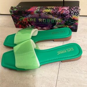 Cape Robbin Vibrant Green Slide Sandals